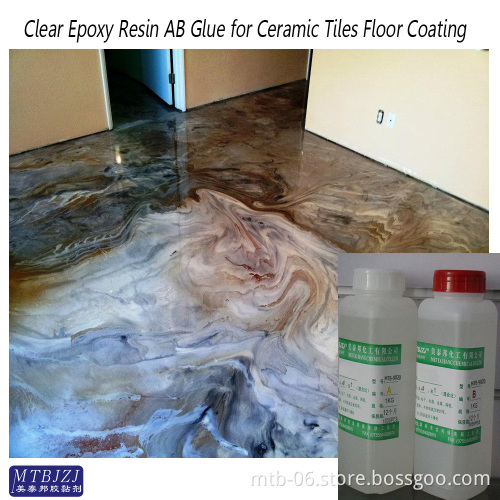 Hard Self Levelling Clear Epoxy Resin Coating and Paint Glue for Stone/Marble/Ceramic Tiles/Decorative Boards/Desktop/Wood Floor